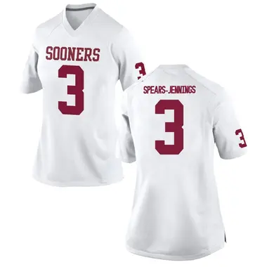 White Robert Spears-Jennings Women's Oklahoma Sooners Football College Jersey - Replica