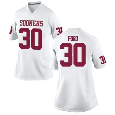 White Trace Ford Women's Oklahoma Sooners Football College Jersey - Replica